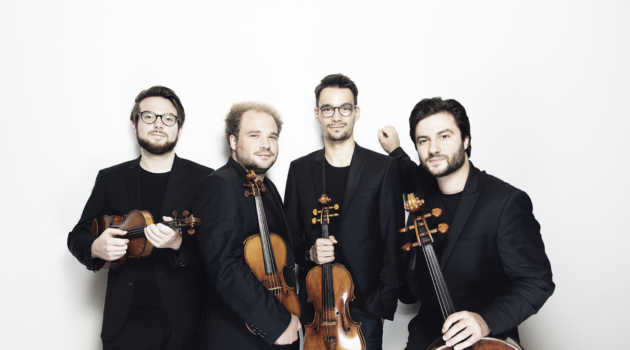 Die Geiger Florian Schötz und Pinchas Adt, der Bratscher Christoph Vandory und der Cellist Raphael Paratore: das Goldmund Quartett 