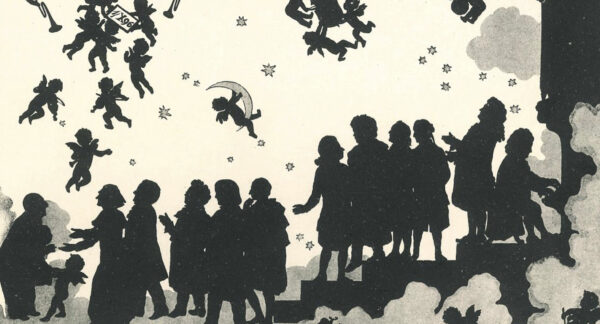 Bruckners Ankunft im Himmel, Schattenbild, 1914