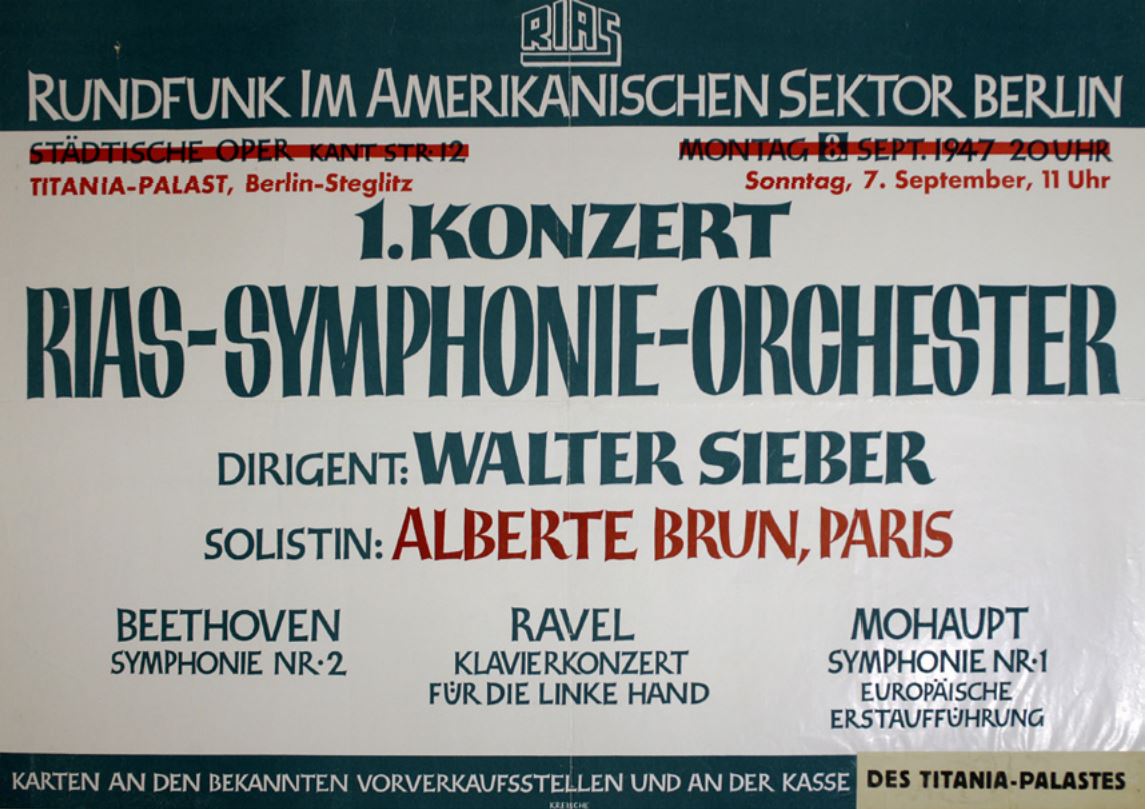 Plakat des ersten Konzerts