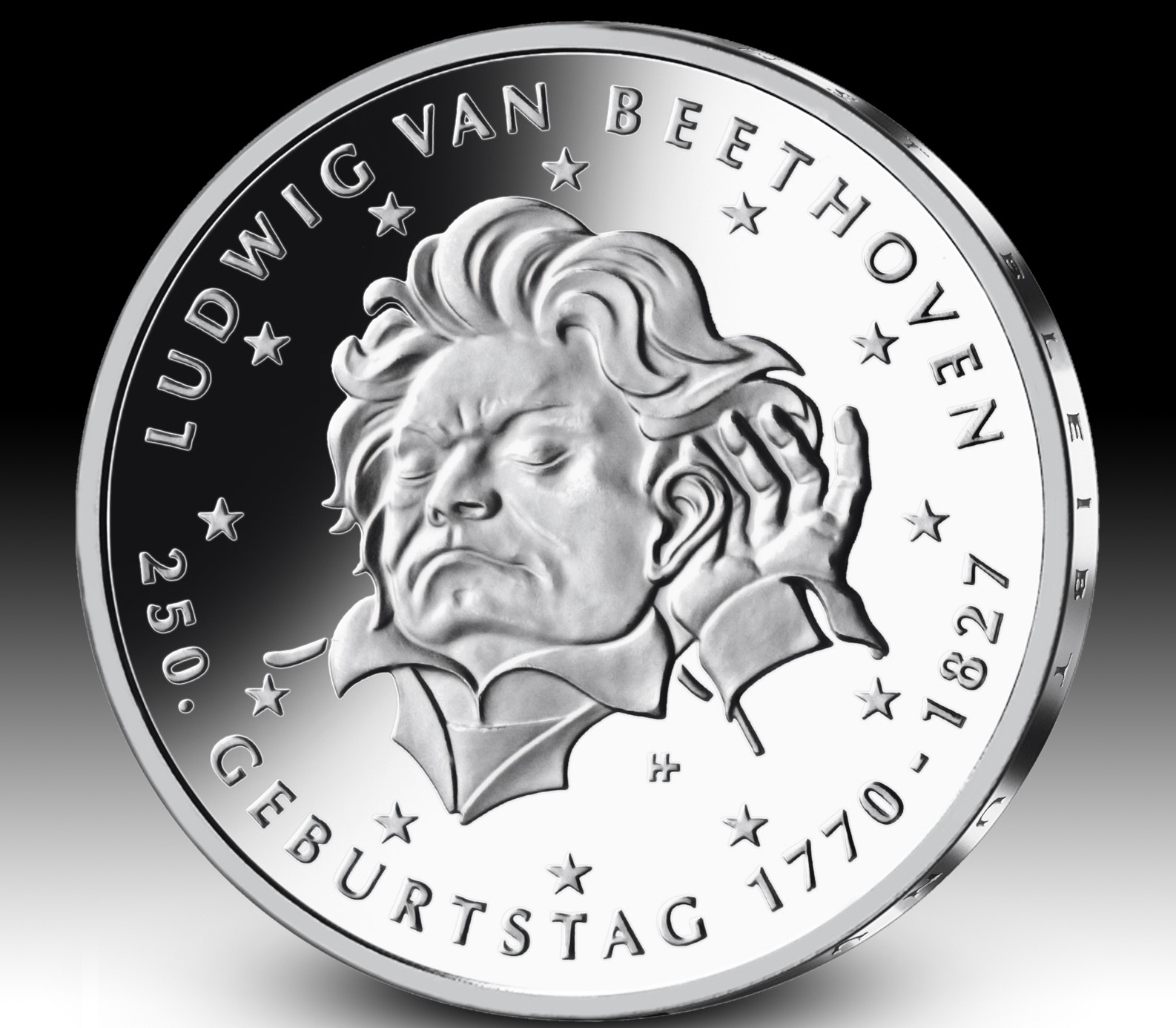 Kronsegler Unisex Sammler Automatikuhr Deutsche Komponisten - Ludwig van Beethoven vergoldet-weiss