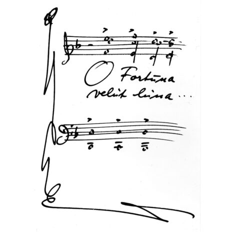 Notenzitat aus "Carmina Burana" in der Handschrift Carl Orffs, (c) Carl-Orff-Stiftung