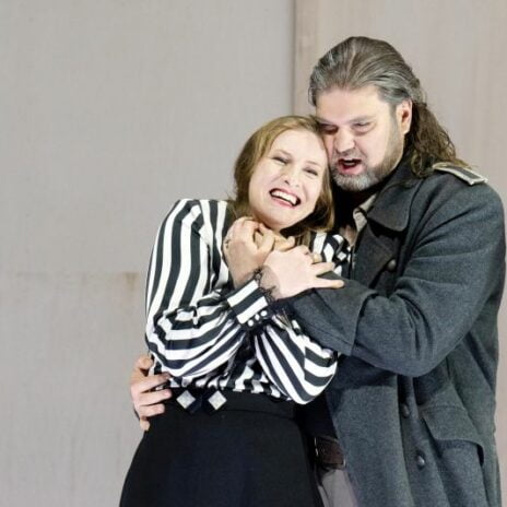 Paula Murrihy (Dejanira) und Anthony Robin Schneider (Hercules) in "Hercules", Oper Frankfurt 2023