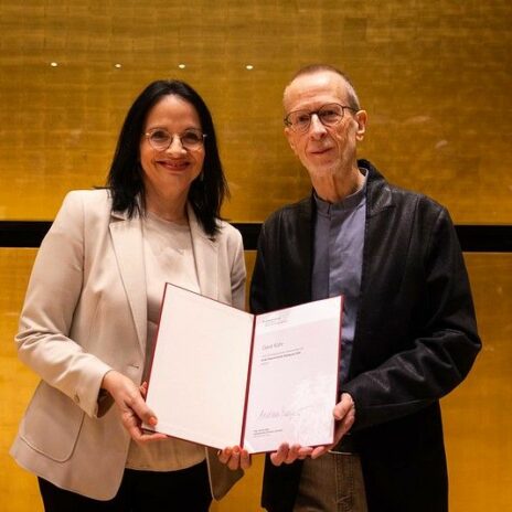 Verleihung Großer Österreichischer Staatspreis an Gerd Kühr, mit Kulturstaatssekretärin Andrea Mayer