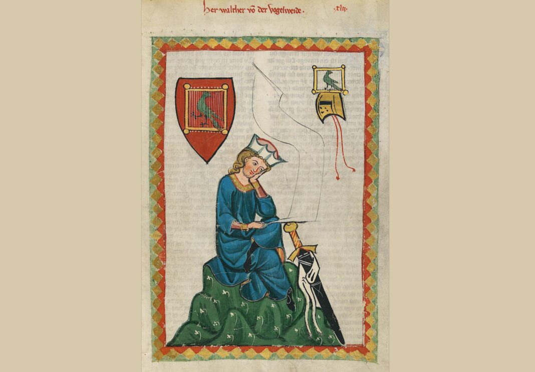 Walther von der Vogelweide im Codex Manesse, Universitätsbibliothek Heidelberg